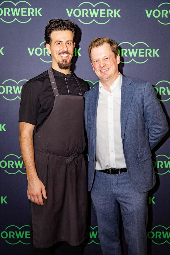 Chef Raffaele Di Donna and Vorwerk's  Philipp Grundler at the launch of Thermomix's new Melbourne HQ.