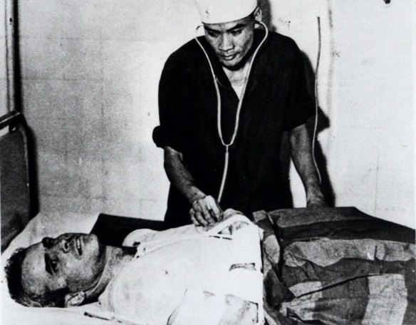 John McCain, as a prisoner of war, in a Hanoi hospital in 1967. 