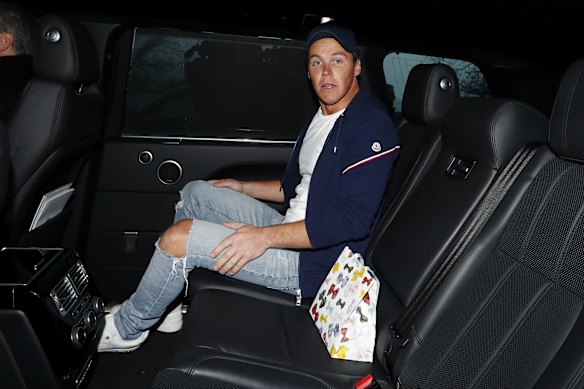 Oliver Curtis, husband of Roxy Jacenko, departs the Cooma Correctional Centre, in Cooma, NSW.