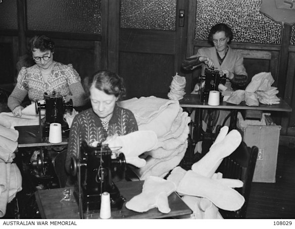 CWA members made a range of garments for the war effort.