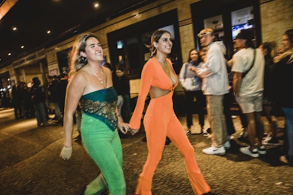 Libby Keanie and Dani Simm from Newcastle, outside the queue for The Northern.