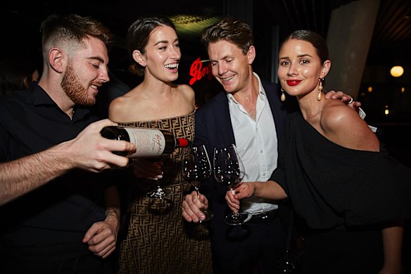 Carmen Hamilton, Richard Crampton and Sara Crampton at The Penfolds Collection 2018 release.