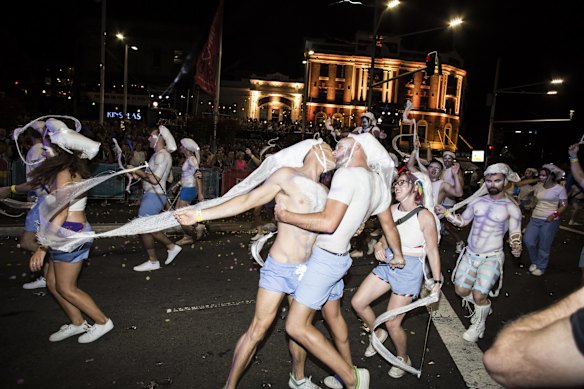 SYDNEY, AUSTRALIA - MARCH 05:  2016 Gay and Lesbian Mardi Gras on March 5, 2016 in Sydney, Australia.  (Photo by Dominic Lorrimer/Fairfax Media)