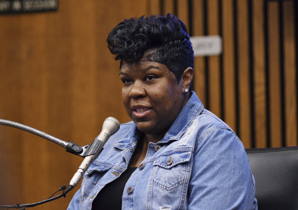 Monique Grimes, mother of deceased Damon Grimes, testifies during the trial.