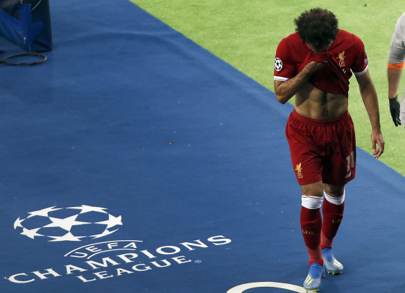 In tears, Salah leaves the pitch.