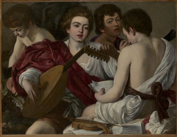 Caravaggio: The Musicians, 1597. Oil on canvas.