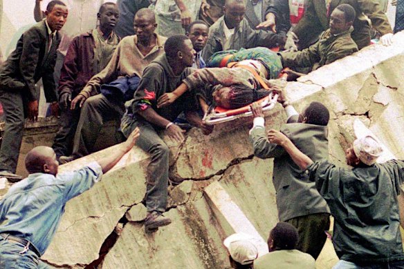 Bin Laden was behind the 1998 bombing of the US Embassy in Nairobi, Kenya.