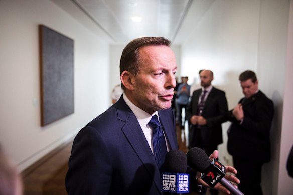 Tony Abbott MP leaves after a party room and leadership spill resulting in Treasurer Scott Morrison being elected leader of the liberal party and Josh Frydenberg being elected deputy leader at Parliament House in Canberra.