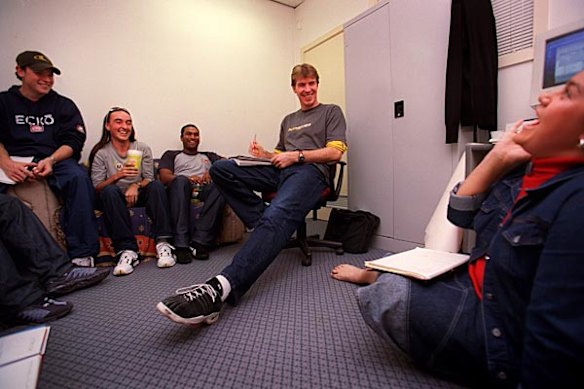 Jim Stynes at a meeting at Reach.