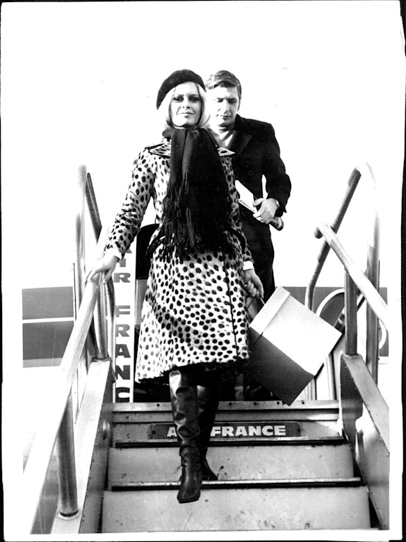Boss bitch: Brigitte Bardot arriving in London with her husband, Gunter Sachs, in 1967. 
