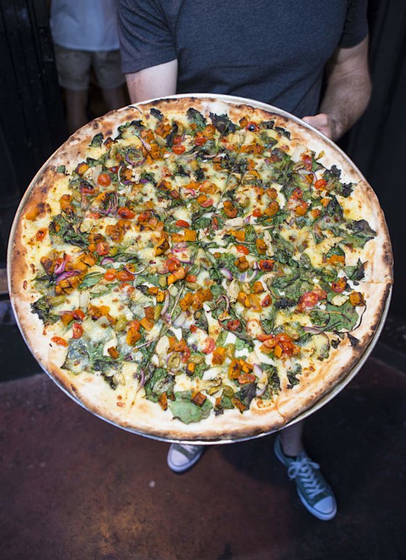 A Vegetarian pizza at the launch of the Showcross pizza restaurant in Brunswick Street.
