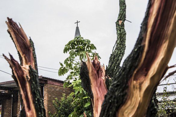 Damage during storm in Chester Hill.