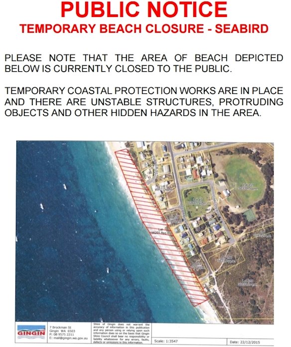 Seabird's tourist beach, its main asset, is closed to the public.