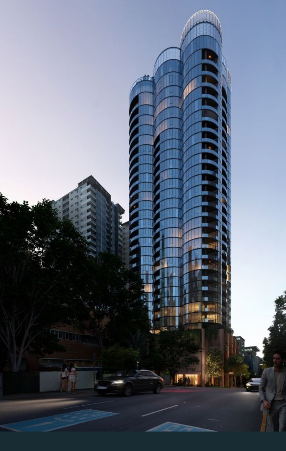 Rendering of Aria’s proposed 10 Cordelia development at South Brisbane.
