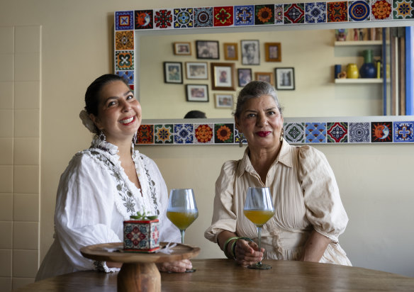 Erendira Perez and Lidia Mercado at simple but pretty Casa Mami’s Latina.