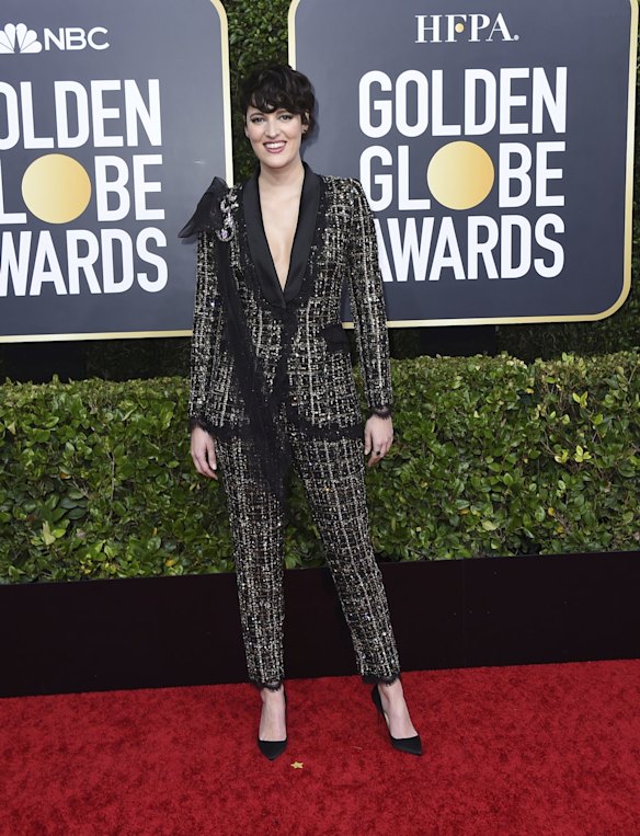 Phoebe Waller-Bridge arrives at the 77th annual Golden Globe Awards.