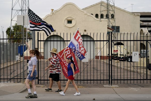 Supporters of President Donald Trump in Phoenix.
