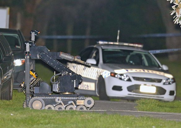 At the scene of the Endeavour Hills shooting.