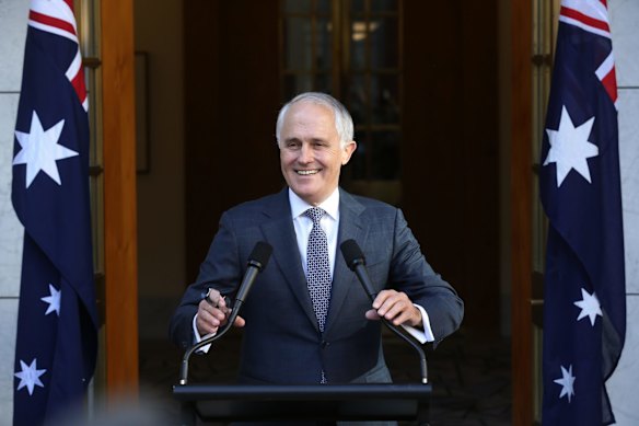 Prime Minister Malcolm Turnbull announced his new ministry at Parliament House in Canberra.