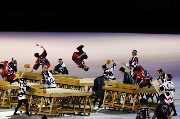 Performers in action during the Opening Ceremony.