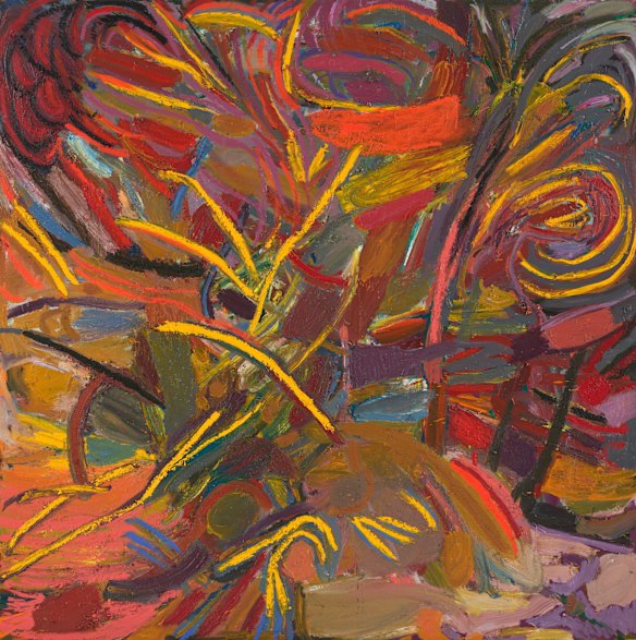 Gene A’Hern’s Sky painting, oil and oil stick on board, 240cm x 240cm