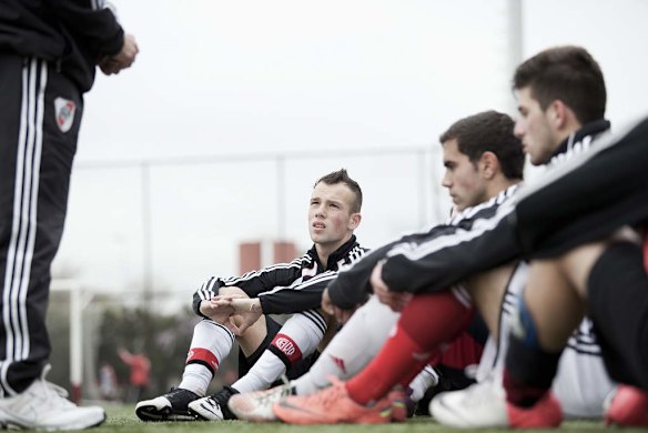 Gavin de Niese, 3rd right, training in River Plate Stadium, Buenos Aires Argentina.
