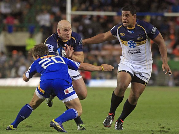 Stephen Moore tackled.