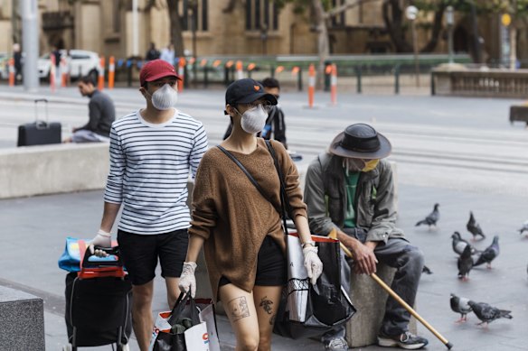 Members of the public wear masks to assist in flattening the curve. 
