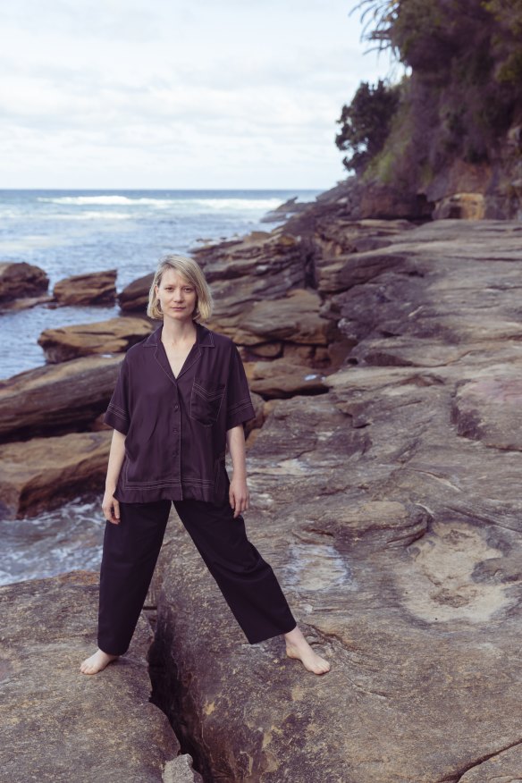 “I never really wanted to live in LA. I always felt like I needed the break,” says Wasikowska. Styling: Nadene Duncan. Hair and makeup: Allison Boyle.