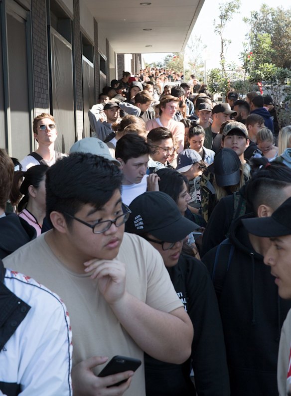 Kanye West fans lined up for five hours on Friday.