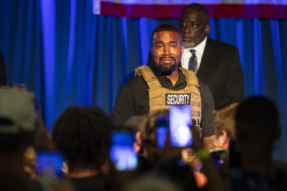 Kanye West makes his first presidential campaign appearance in North Charleston.