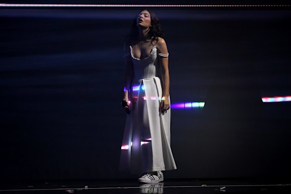 Lorde performs during the 31st ARIA Awards at The Star, in Sydney.