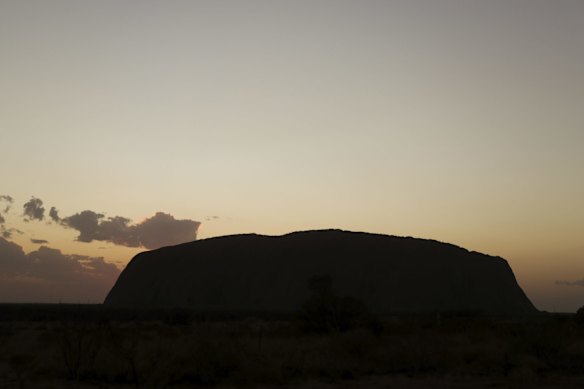 Uluru at sunrise on the final day the climb is allowed.