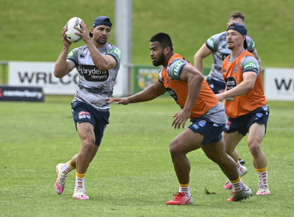 Cody Walker trains with the Blues.