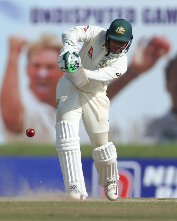 Usman Khawaja shows intent on day one. 