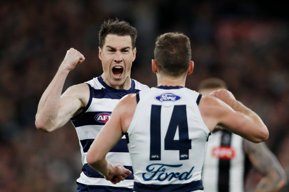 Geelong star Jeremy Cameron and skipper Joel Selwood are eying their first flag together.