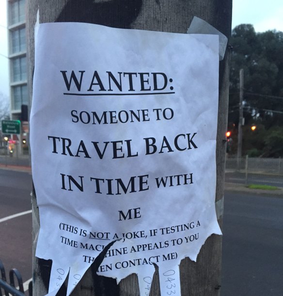 Mystery solved: the time traveller is a film student from Mount Waverley Secondary College.