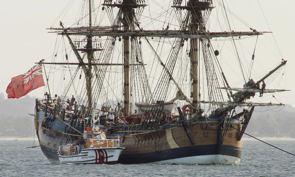 A replica of the Endeavour. 