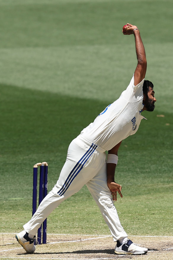 Jasprit Bumrah hyperextends.