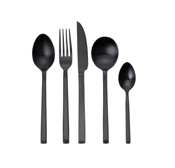 Back to Black
NEUE BLVD Dinner Time Matte Black Stainless Steel Cutlery, $55.00 (5 piece set), www.neueblvd.com.au
