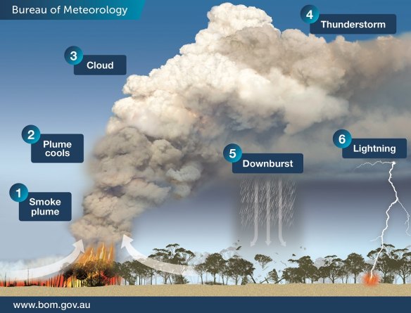 The formation of a pyrocumulonimbus cloud can have dangerous consequences for firefighters. 