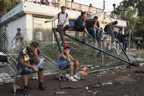 Refugees in Horgos Serbia are left stunned after violence broke out with Hungarian police guarding the border. 