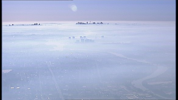 The blanket of smoke stretches all the way out to Penrith in Sydney's outer west.