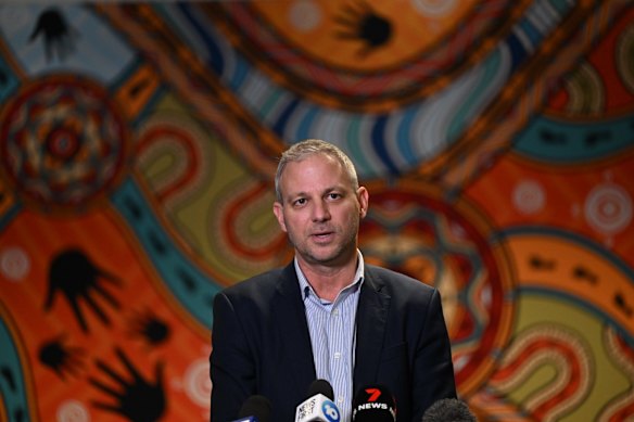 Chief Health Officer Professor Brett Sutton at the media conference announcing his resignation from the role on 9 June 2023.