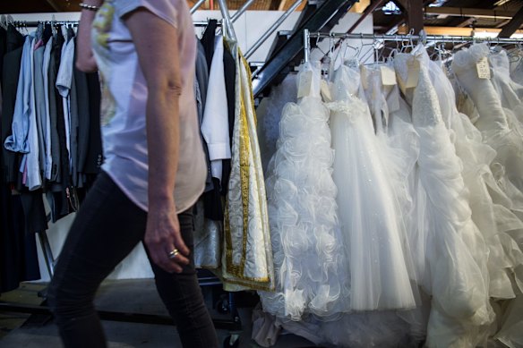 Some of the costumes being prepared for Muriel's Wedding the Musical.
