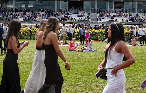 A relaxed atmosphere on  Stakes Day at Flemington.