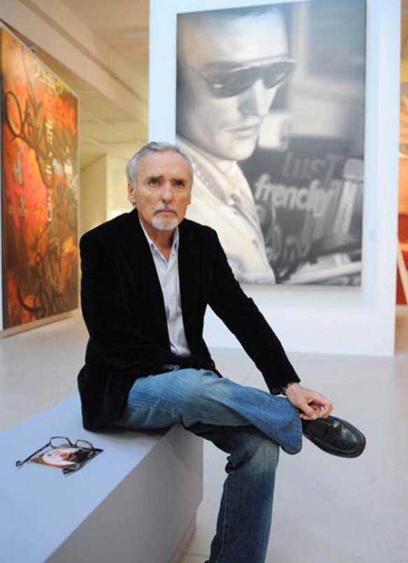 Dennis Hopper in 2008 at the Paris' Cinematheque, the French Film Library, ahead of the exhibition 'Dennis Hopper and the new Hollywood' which was also shown at Melbourne's ACMI.