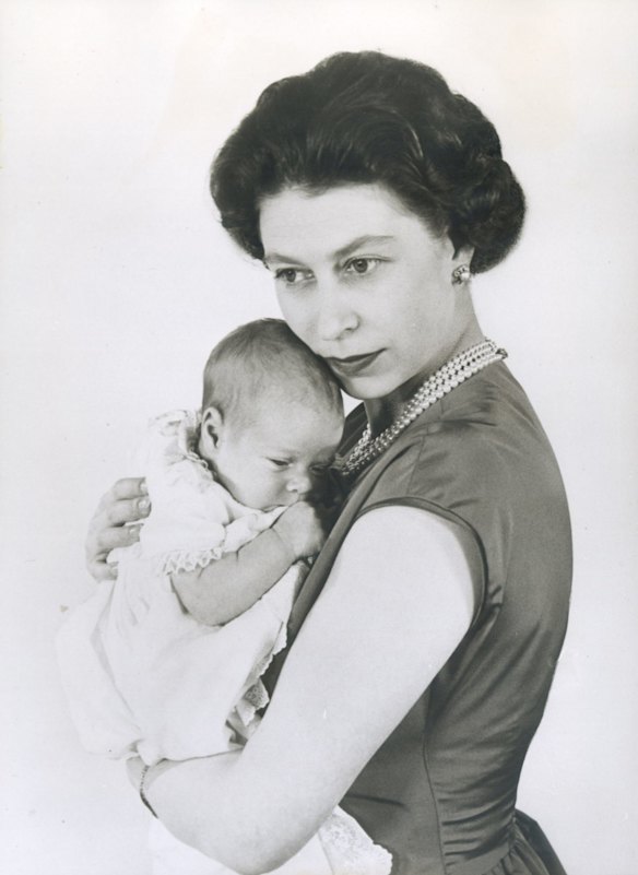 FILE PIC 23-3-1960.   Photo : Please credit Cecil Beaton.   This picture of Queen Elizabeth and her second son, Prince Andrew  as a baby was made by Mr Cecil Beaton in the music room at Buckingham Palace, London.  The Prince is only just over a month old .