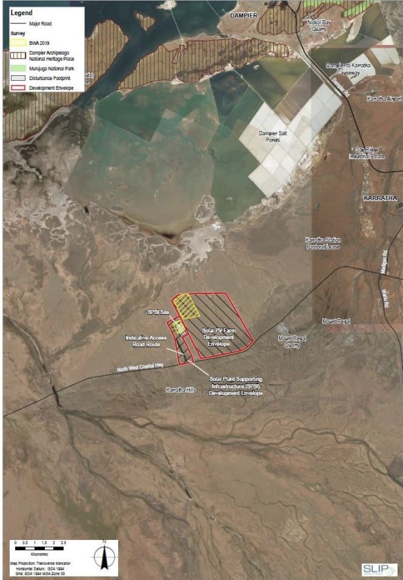 The development envelope for Woodside’s Pilbara solar project.