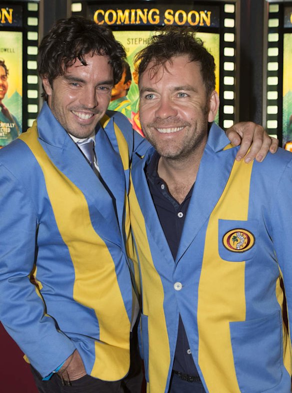 A winning innings: Damon Gameau (left) and Brendan Cowell at the premiere of their new film, 'Save Your Legs', at Village Cinemas at Crown.